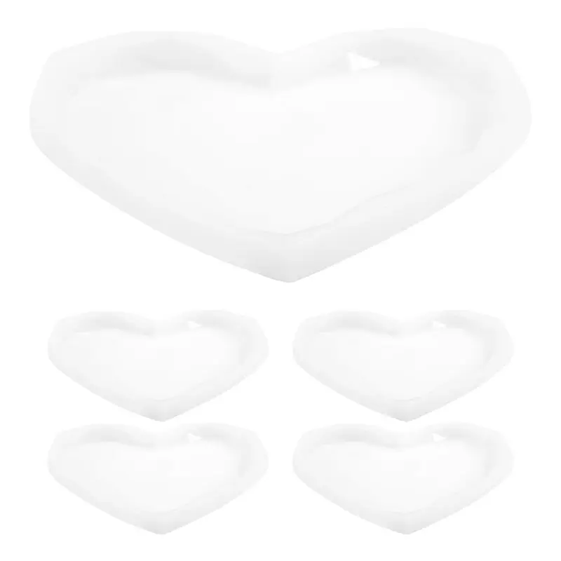 

AEE4-5Pcs Silicone Coaster Moulds For Resin Cup Mats Mould Epoxy Casting Moulds Edge Heart Coaster Molds