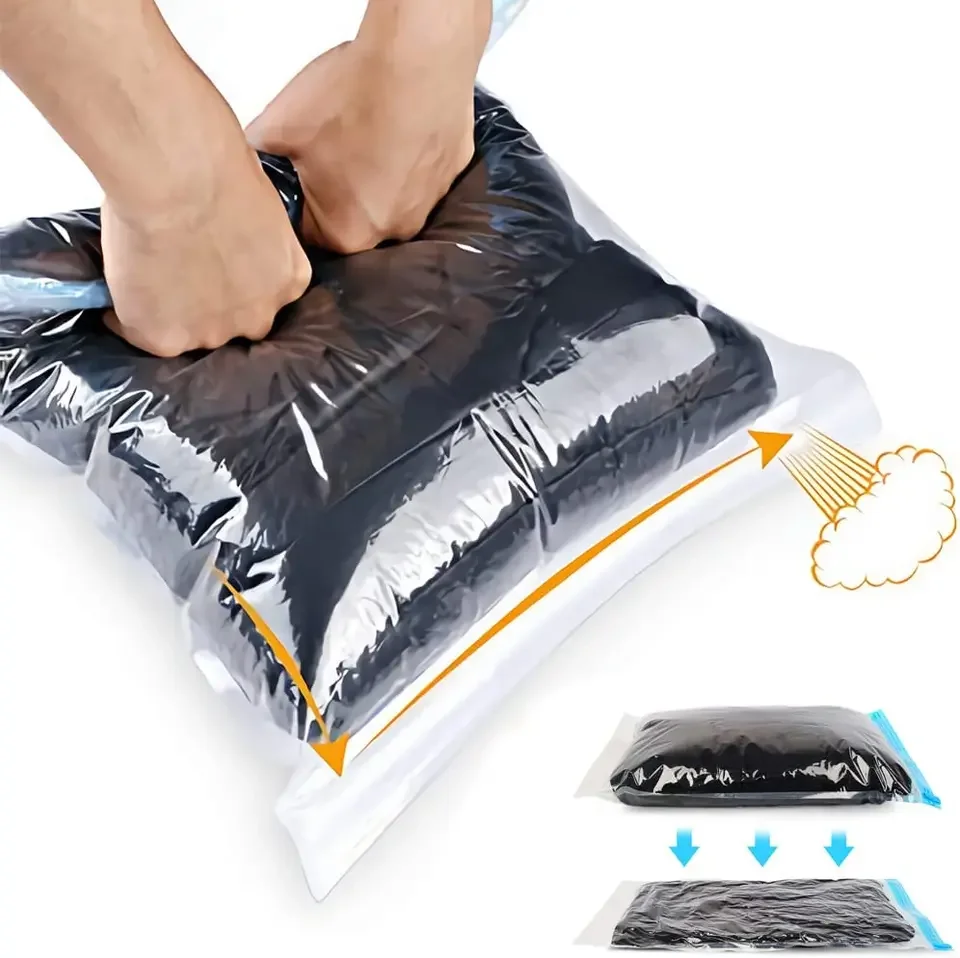 6Pcs Travel Compression Bags Wardrobe Luggage Space Saver Bags for Packing Suitcases Roll Up Air Vacuum Bag