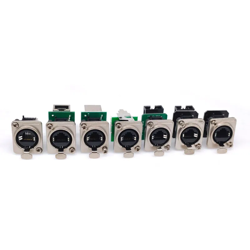 10Pcs D Type Connector RJ45 Panel Mount 8P8C Waterproof NE8FDP NE8FDE Network Connectors