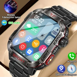 Sport all'aria aperta bussola SmartWatch uomini rilevamento valuta torcia elettrica 600mAh batteria impermeabile Bluetooth chiamata Smart Watch