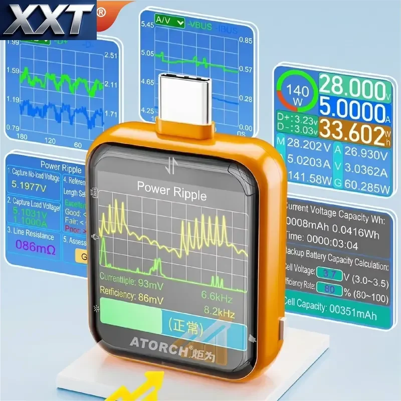 XXT T3 USB C Power Meter Tester 600W DC 0-50V Type C Voltage Current Meter PD Tester Bidirectional Touch Screen Tool - view 6