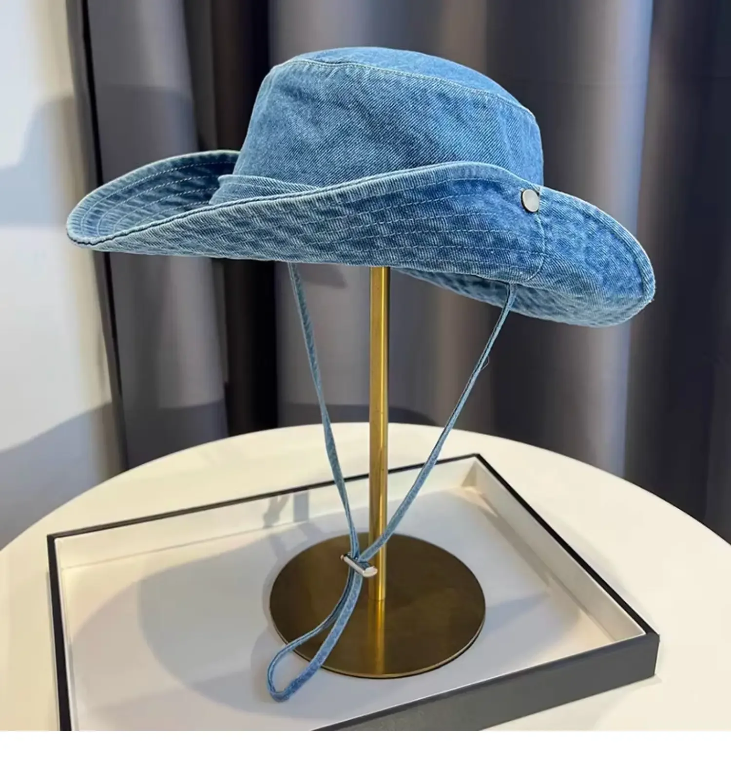 خمر غسلها الدنيم قبعة بحافة للجنسين الصيف قبعة الشمس للنساء الرجال قبعة التخييم مع الأشعة فوق البنفسجية حماية قبعات رعاة البقر الغربية صياد قبعة