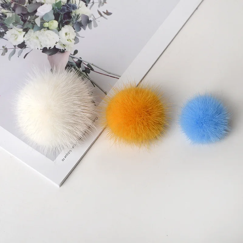 Mink Pompom 25mm 30mm 40mm 50cm Fur Balls DIY Pompon for Sewing on Knitted Keychain Scarf Shoes Hats Jewelry Crafts Accessories