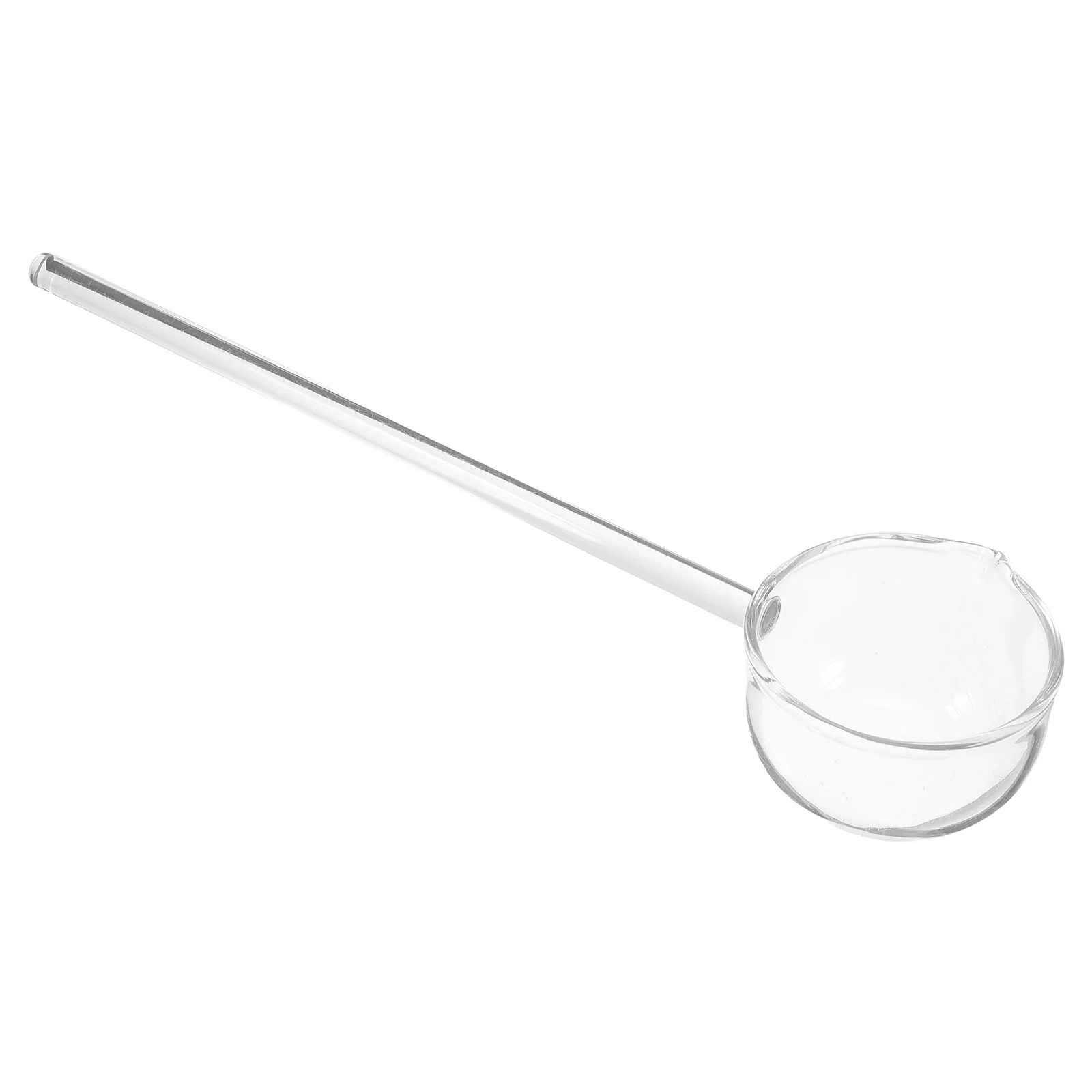 

Temperature Resistant Long Handle Glass Spoon Elegant Pink Angled Mouth Design Creative Dessert Stirring Scoop Utensil