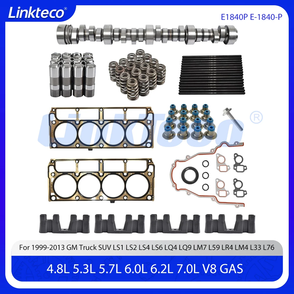 

Engine Sloppy Stage 2 Camshaft Kit Valve Seal Spring Head Gasket Lifter Fit 4.8L 5.3L 5.7L 6.0L 6.2L 7.0L V8 For GM Trucks SUV