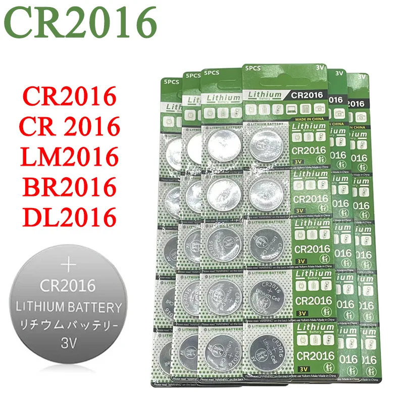 Original 10pcs CR2016 3v Lithium Battery Cr 2016 DL2016 BR2016 DL2016 LM2016 for Car Key Remote Control Watch Toy +screwdriver