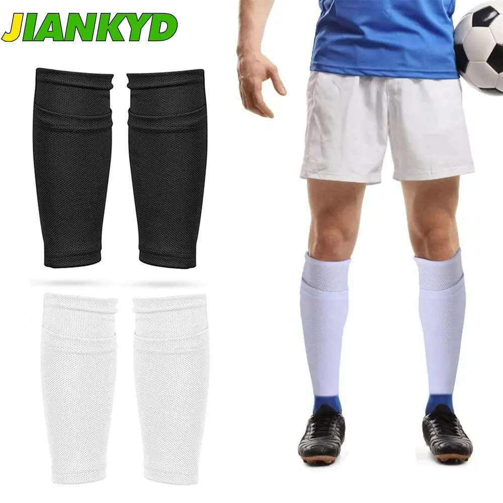 1Pair Soccer Shin Guards Sleeves Flexible Soccer Shin Guard Leg Performance Support Soccer Shin Guard Sleeve Holder with Pocket