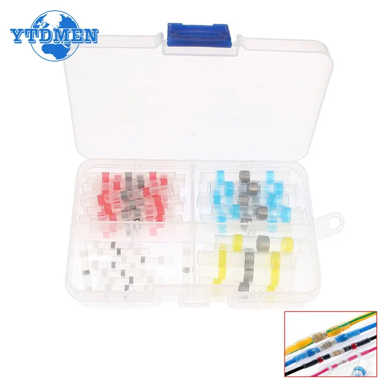 

50/100PCS Heat-shrink Tubing Terminals Insulated Waterproof Solder Sleeve Tube Electrical Wire Butt Connectors Sleeve Kit