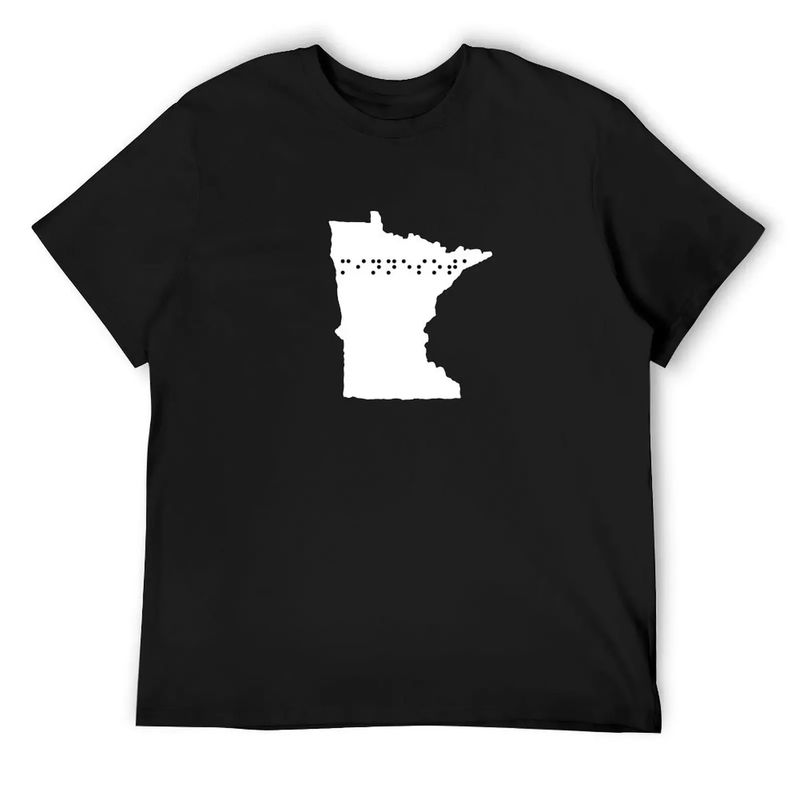 

MINNESOTA State Shape Braille Shirt T-Shirt street wear T-shirts man graphic t shirts anime men t shirts high quality