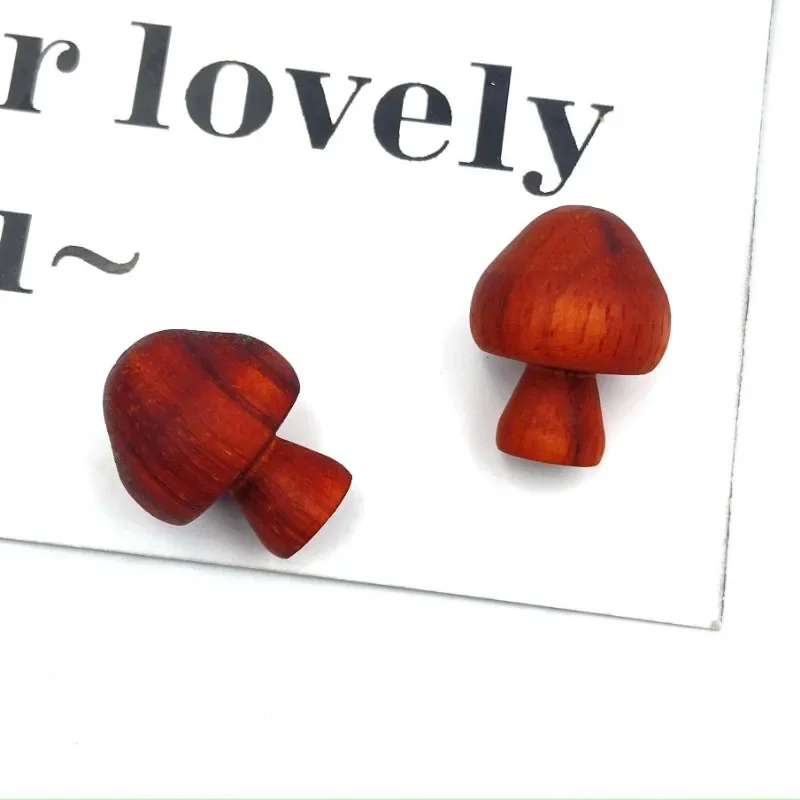 2pcs Small Mushroom Fridge Magnet Solid Wood Creative Practical Magnetic Refrigerator Wooden Celebrity Simulation Decoration