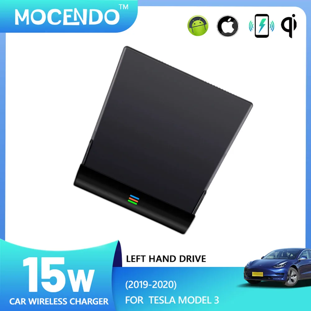 

For Tesla Model 3 2019-2020 15W Car Wireless Charger Phone Holder Fast Charging Pad Car Interior Accessories