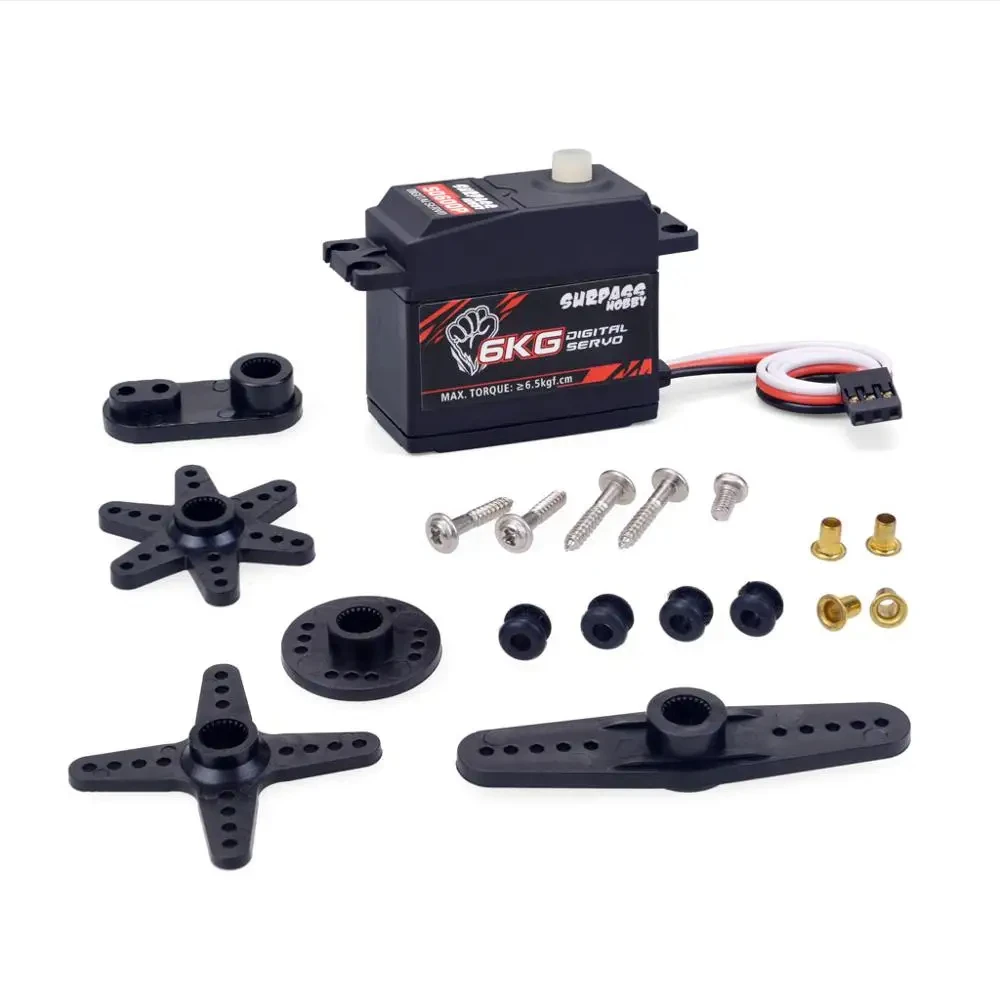 SURPASS Hobby-Servo numérique à engrenage en plastique S0600P, 6kg, pour RC 1/10, 1/12, 1/14, voiture RC à grande vitesse, avion RC, bateau, robot intelligent