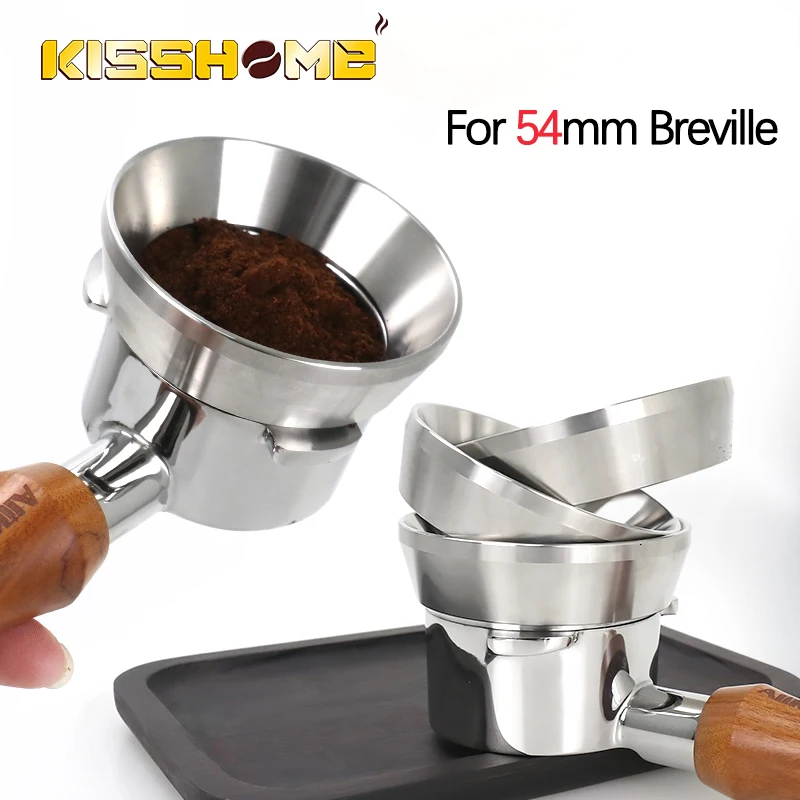 54mm Coffee Dosing Ring Stainless Steel Barista Dosing Funnel For Breville Sage Portafilter Espresso Accessories Machine Tools