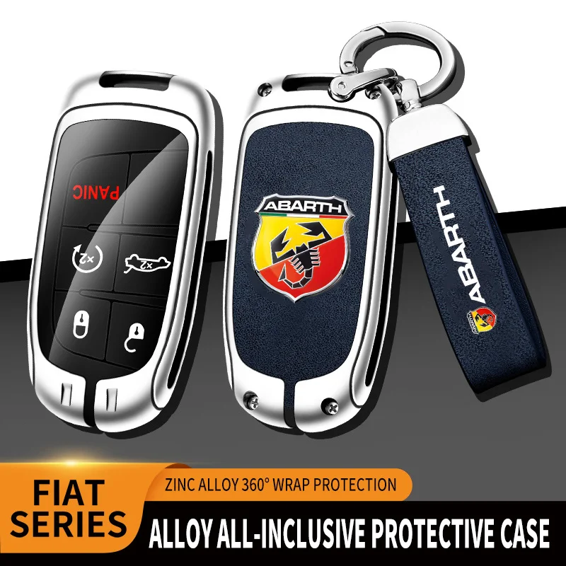 Car Key Cover Case Holder Key Shell Abarth Logo For Fiat Freemont Toro 500L 500X 2016 2017 2018 Protection Auto Accessories