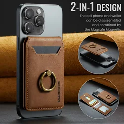 Luxury Leather Magnetic Card Holder Wallet Case for iPhone 12/11/13/15/14/16 proMax ForMagsafe Compatible Credit Card Phone Case
