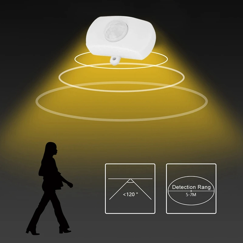 5 Stück Detektor Automatikschalter DC 5 V/12 V/24 V USB PIR für LED-Lichtleiste Intelligenter Körperbewegungssensor Schwarz