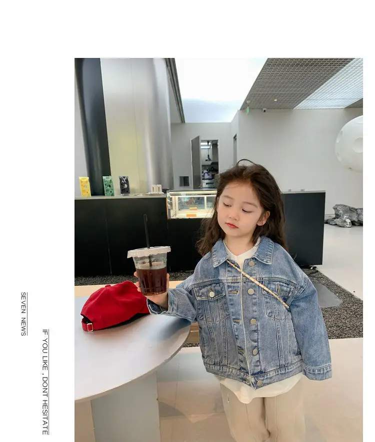 Baby Girls Denim Jacket Spring Autumn Kids Jean Coat For Girls Sweet Little Princess Outerwear Children Clothing 3-12 Years