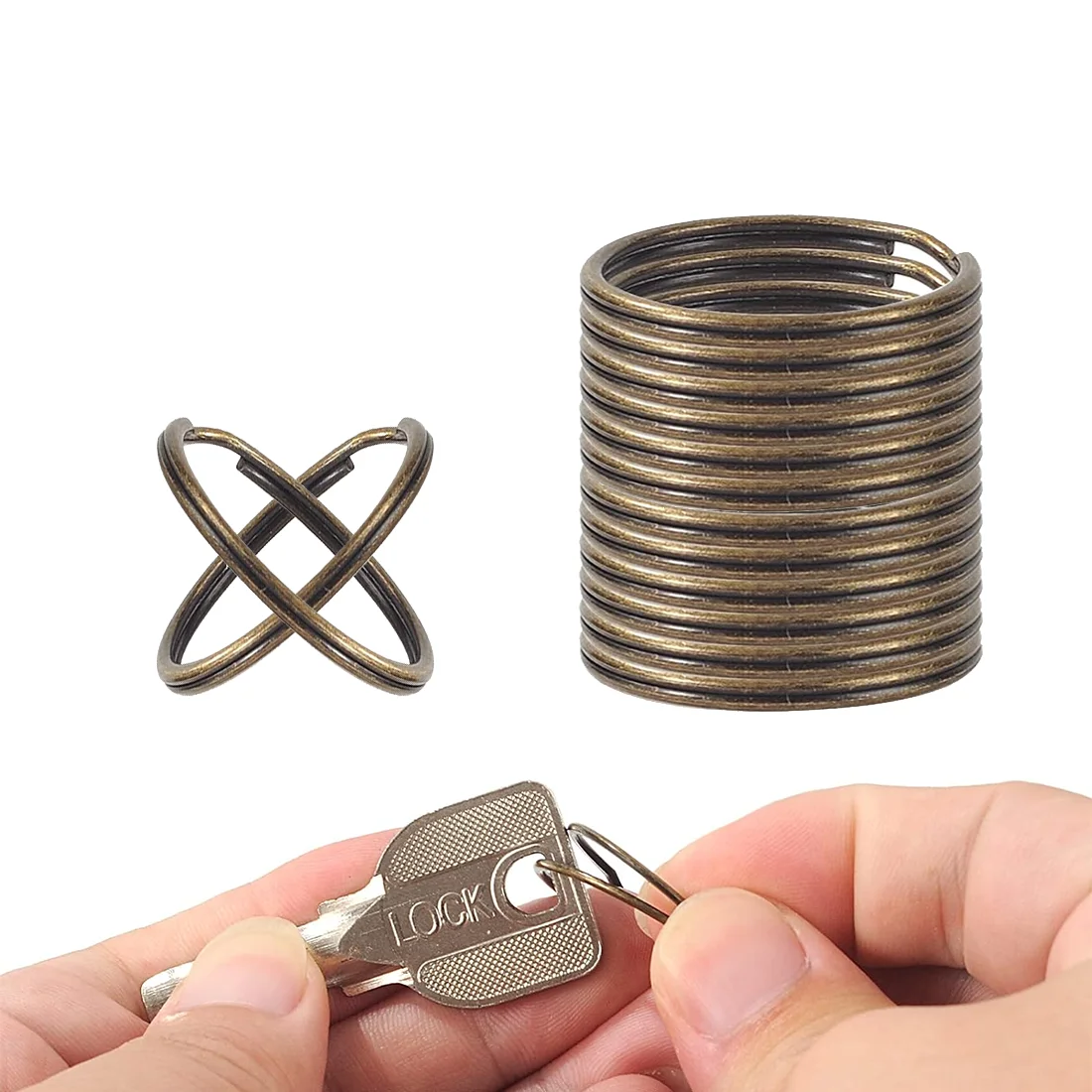 10/20/60/100Pcs Metalen Sleutelhanger Afneembare Split Sleutelhanger Voor Thuis, Auto, Kantoor Sleutel Accessoires Diy Craft Maken Kit (25Mm)