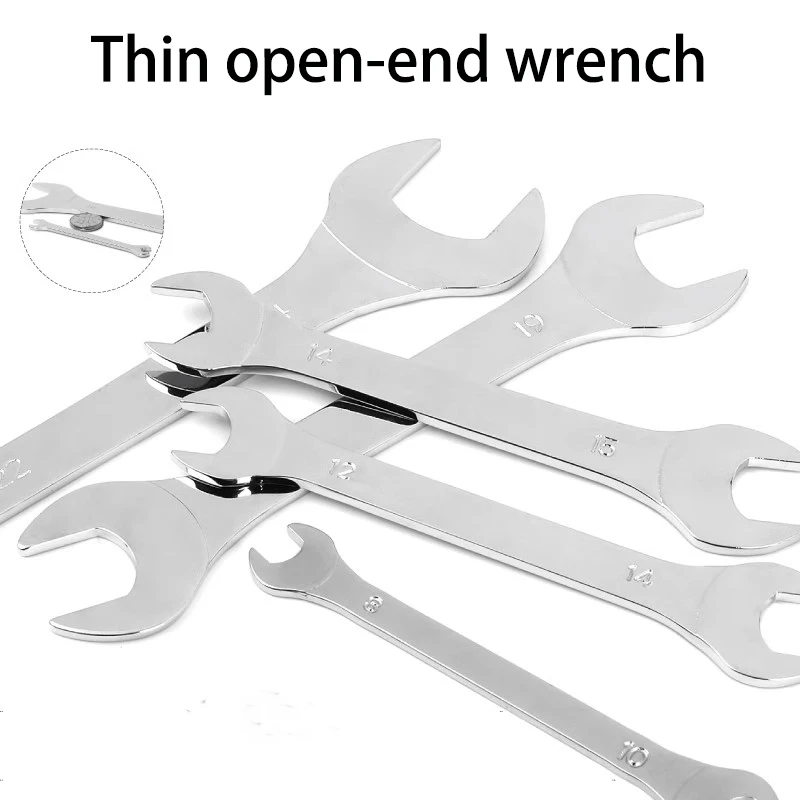 Hi-Spec Thin Open End Wrench Set Ultra-thin Flat wrench Tool Multi-Function double-end fixed open-end wrench Repair tools