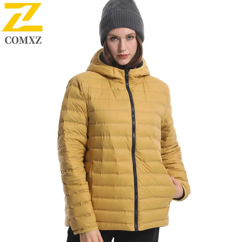 COMXZ قسط بسيط الرجال أسفل سترة التزلج في الهواء الطلق سميكة الدافئة سترة الحضرية الشارع نمط ضوء دافئ شتاء جديد سترة مبطنة #4