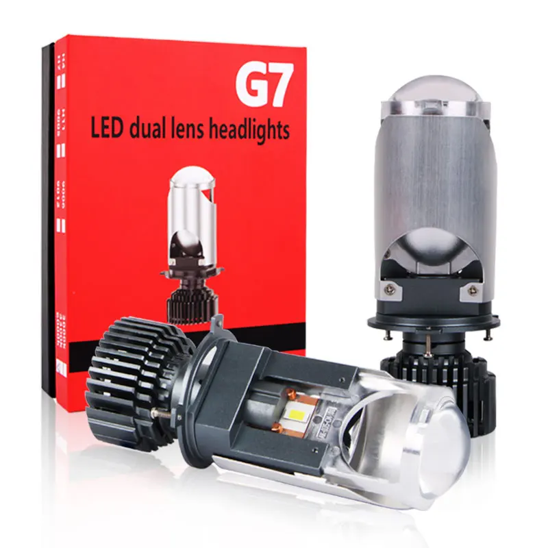 

G7 H4 LED Headlight Super bright 100W 6000K H4 Bi-Led Mini Projector Headlights Lens