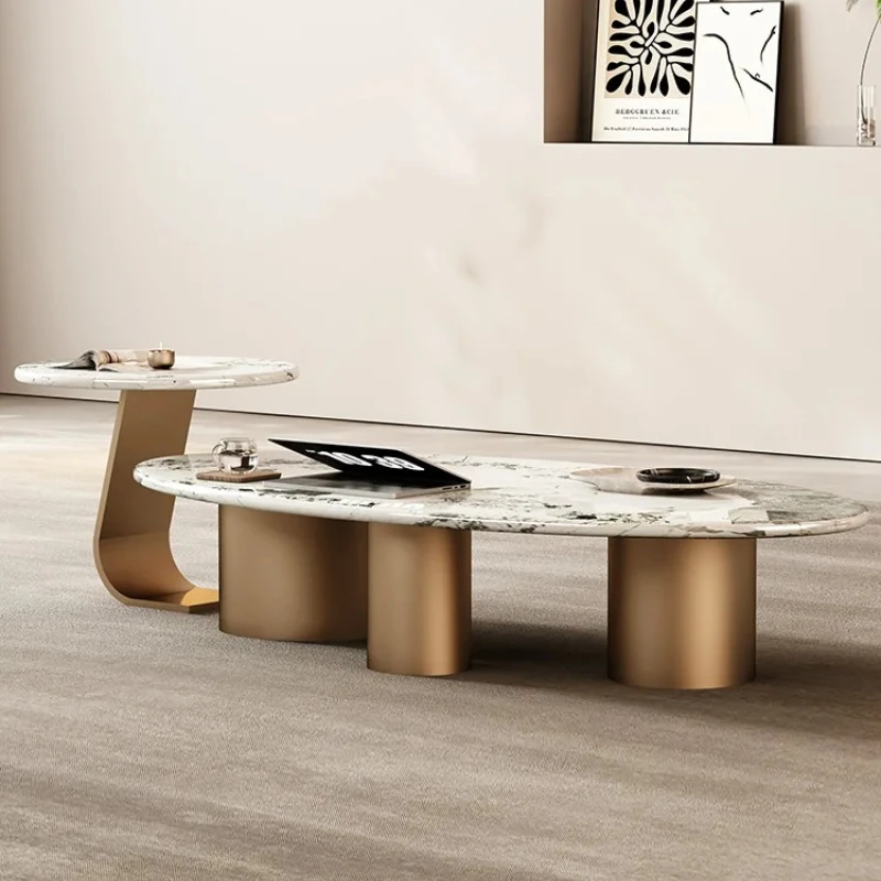 

Multicolor Natural Stone Coffee Table, Modern French Luxury Art Design, Heat & Scratch Resistant, Master Designer, Customizable