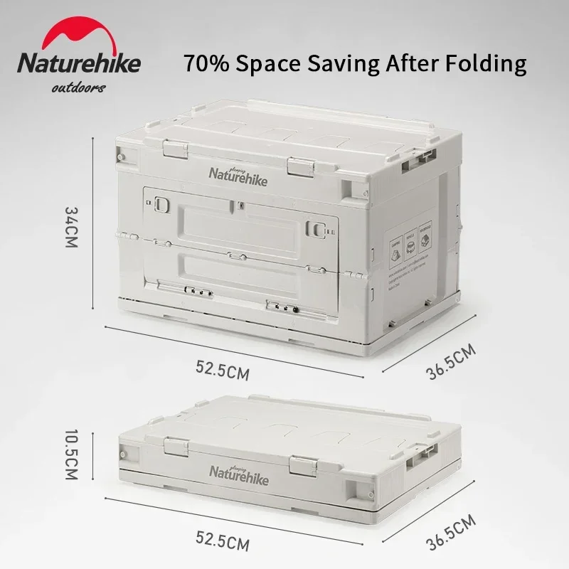 

Naturehike-Camping Box 25L 50L Large Capacity Folding Storage Box Home Bedside Table Outdoor Travel Picnic PP Sundry Box