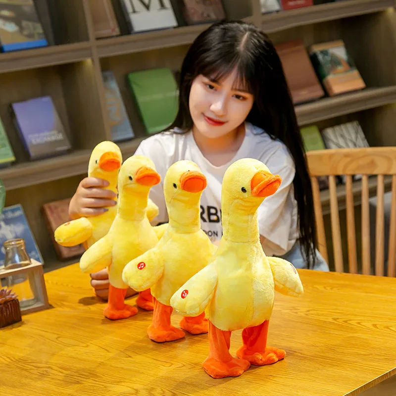 Kids Electric Toys Cartoon Cute Grab Your Neck Duck Will Sing Plush Toy Fun Walking And Singing Best Birthday Gifts For Kids