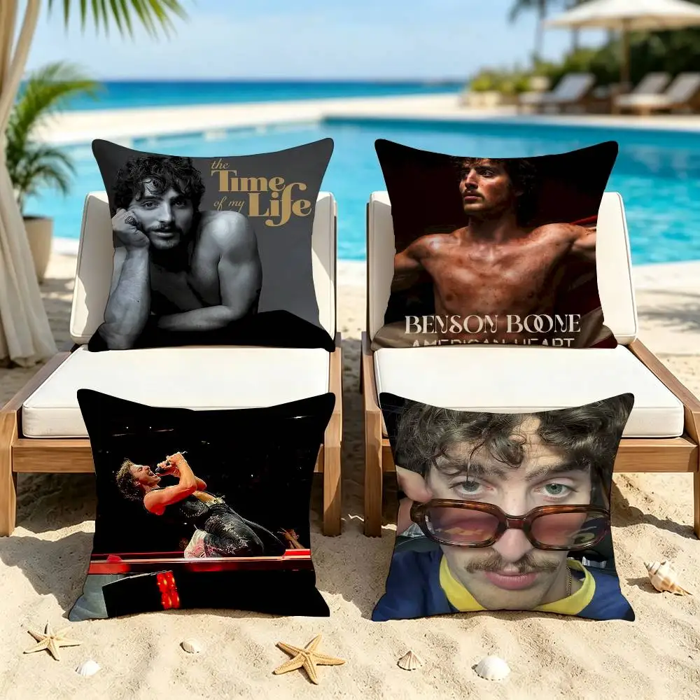 B-Benson B-Boone American Heart Square Double-Sided Printed Pillow Case Sofa Cushion Cover Bedroom Bedside Decor