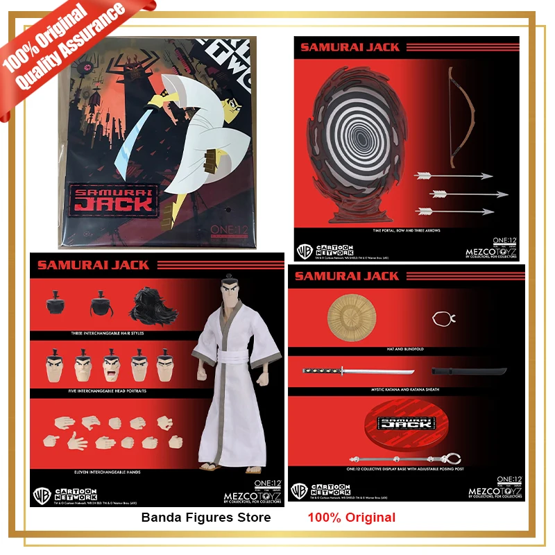 Original Mezco Toyz Samurai Jack One:12 Collective Samurai Jack White Gi Em Estoque Figuras de Ação Colecionáveis de Anime Modelos de Brinquedos
