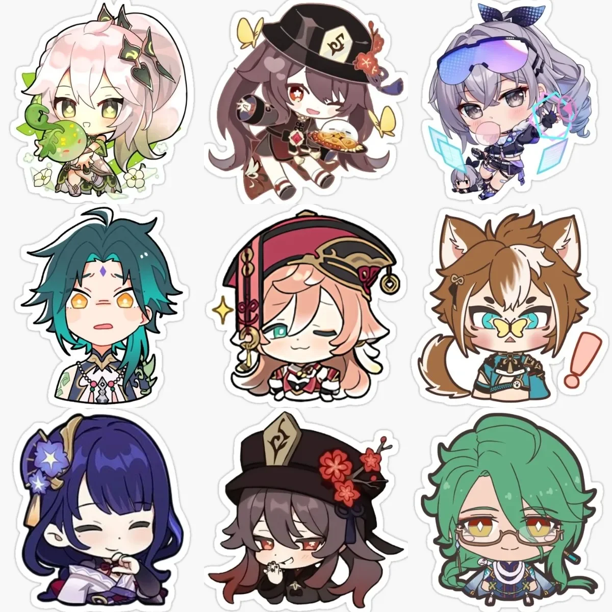 

Genshin Impact Hutao Raiden Cute PVC Sticker Laptop Laptop Window Motorcycle Car Door Bicycle Helmet Camper Fridge Wall Decal