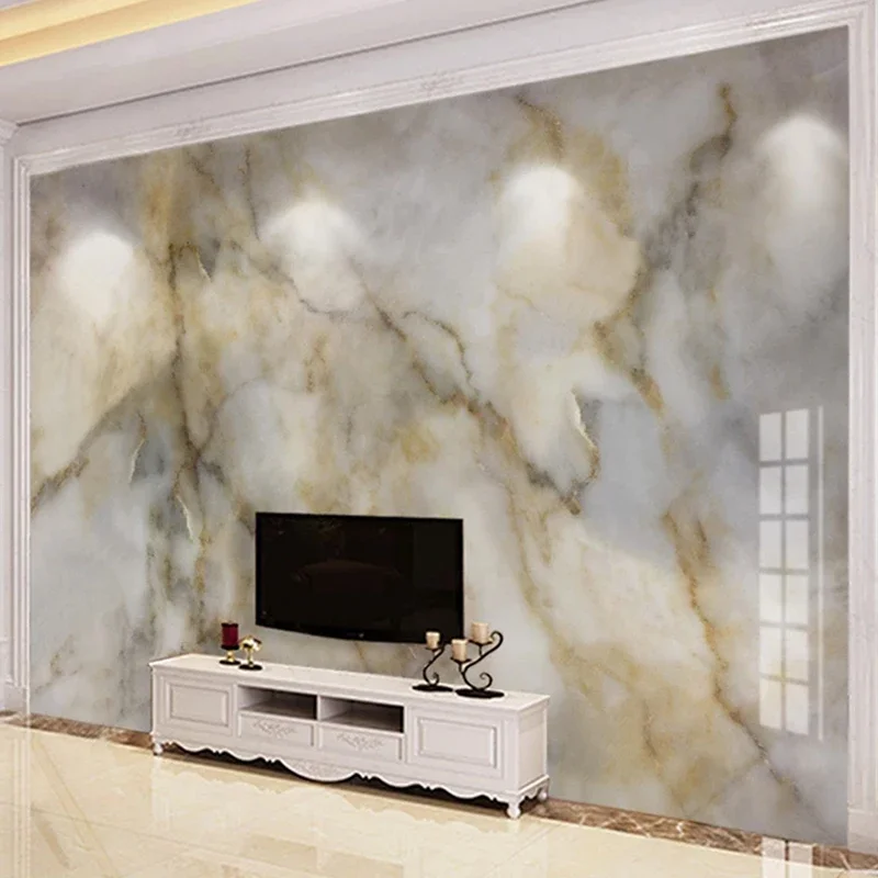 Custom 3D Mural Wallpaper Modern European Style Marble Pattern TV Background Photo Wall Paper Living Room Restaurant Home Decor