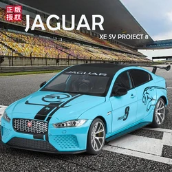 Simulation 1:18 Jaguar XE SV Project 8 Alloy Car Model with Sound Light Collection Miniature Voiture Diecast Boy Toy Home Decor