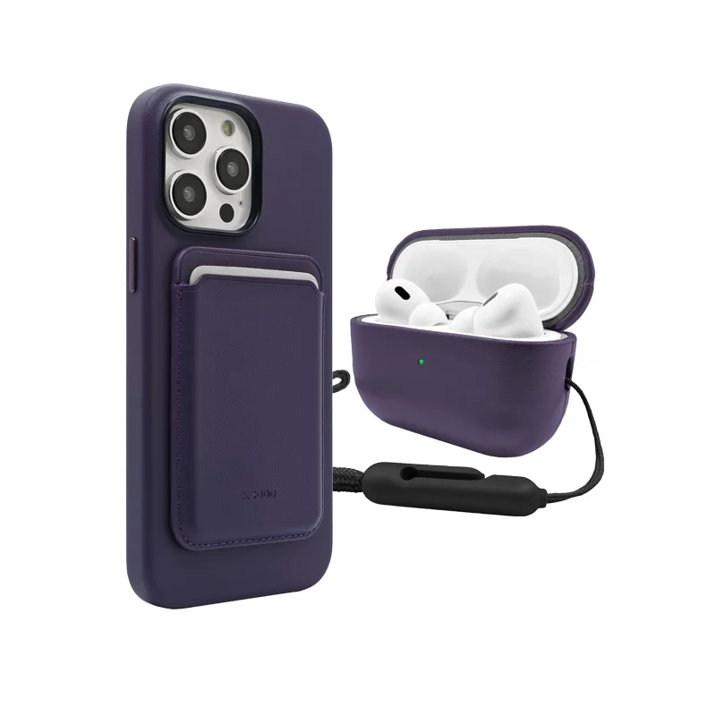 

Чехол из искусственной кожи KZDOO Mag Noble Collection LuxCraft AirPods Pro 2 с магнитным кошельком для iP14/14Plus/14Pro/14ProMax, 3 шт.