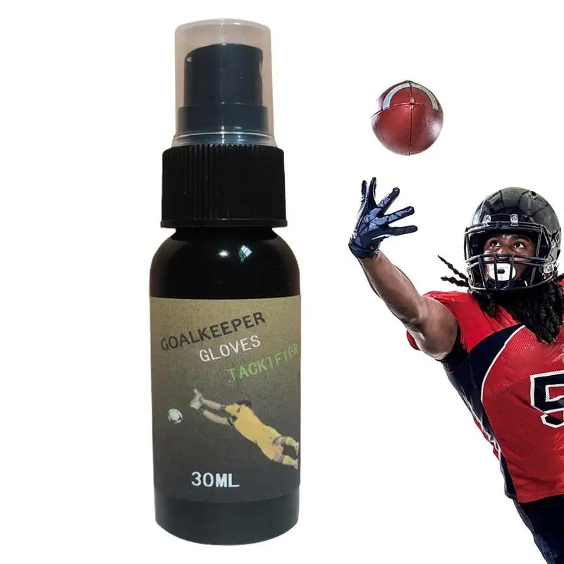 Guanti da calcio Spray 30ml Portiere Tackifier Guanti antiscivolo Agente detergente Spray per presa da calcio per appiccicosi migliorati 1 fl oz