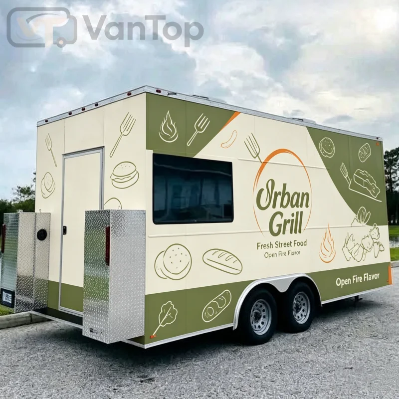 Custom Food Trailer Mobile Food Truck Kitchen Trailer Concession Trailer Street Food Catering Business for Pizza Hamburger