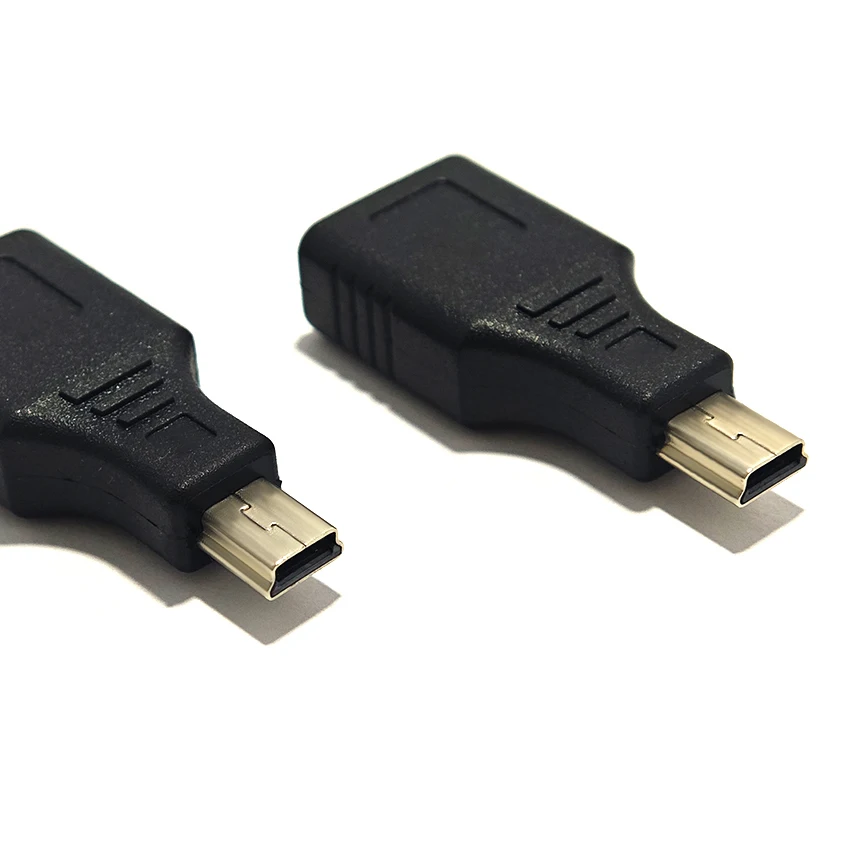 USB Female To Mini Male USB B Adapter OTG High Speed Converters PC Computer Laptop Adapter Hardware Changer