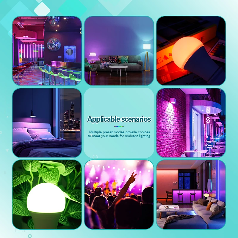 16 Colors RGB Bulb LED Multicolor Bulb E27 Base 220V Household Lighting Dimmable 24 Key Remote Control Atmosphere Neon Light