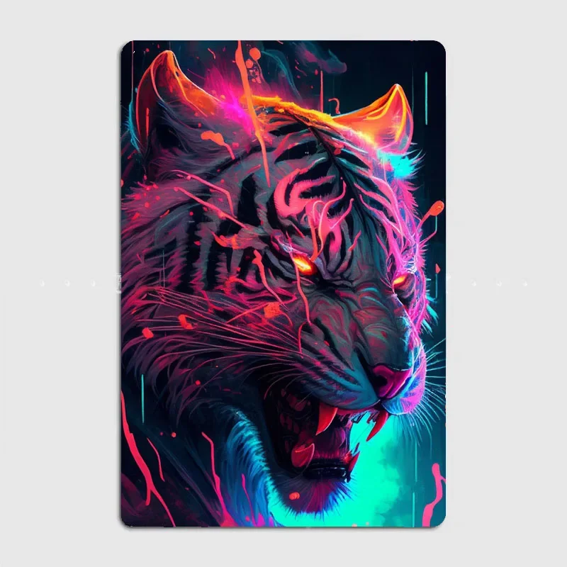 

Изысканные таблички Synthwave Tiger, отличное дополнение к украшению вашего дома и бара, легко и удобно монтировать