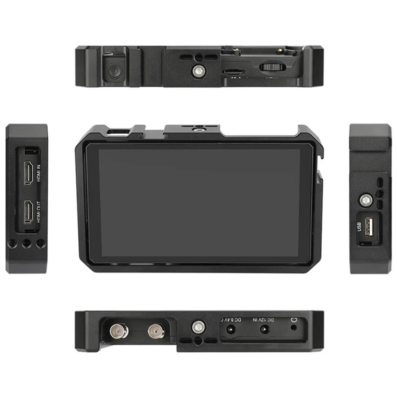 مسجلات و2 حامل للأحذية الباردة - قفص شاشة كامل جديد لشاشات Feelworld CUT6 CUT6S 6 بوصة 4K التي تعمل باللمس