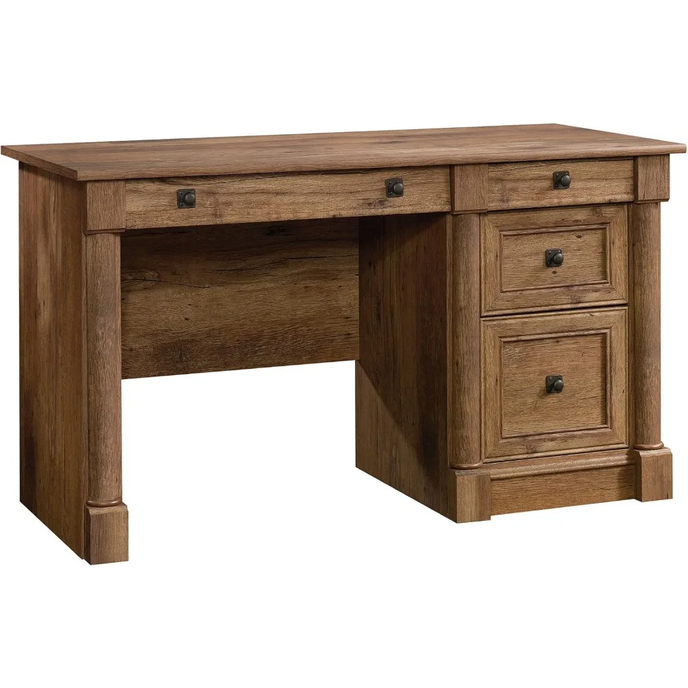 

Palladia Computer Desk with Drawers, Home Office Desk with File Cabinet Storage Drawer, Cable Management, Keyboard Tray, in Vin