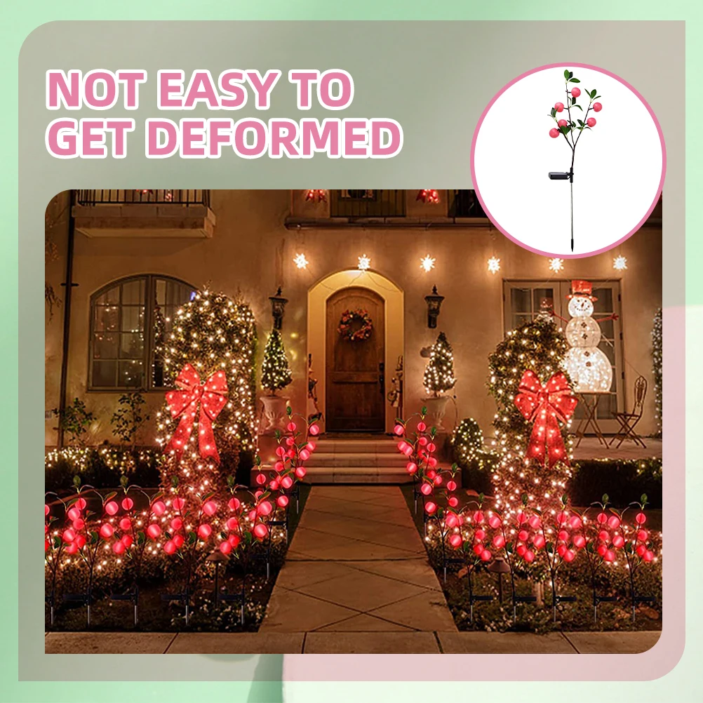 

Solar Lawn Light LED Christmas Apple Stake Decorative Garden In-ground Lights Pathway Yard Landscaping Lighting Waterproof