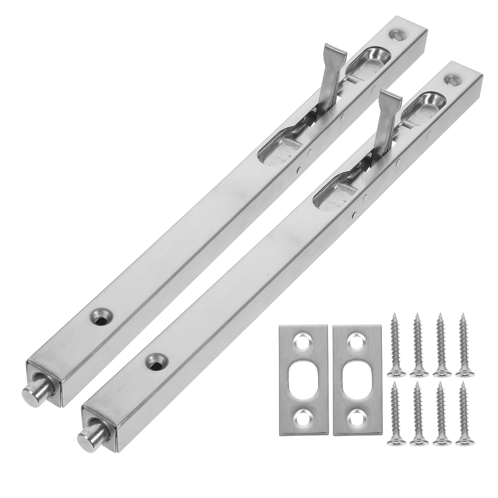 

2pcs Fire Door Bolt Stainless Steel Security Latch Easy Installation Spring Locks Home Safety Hardware Door Lock