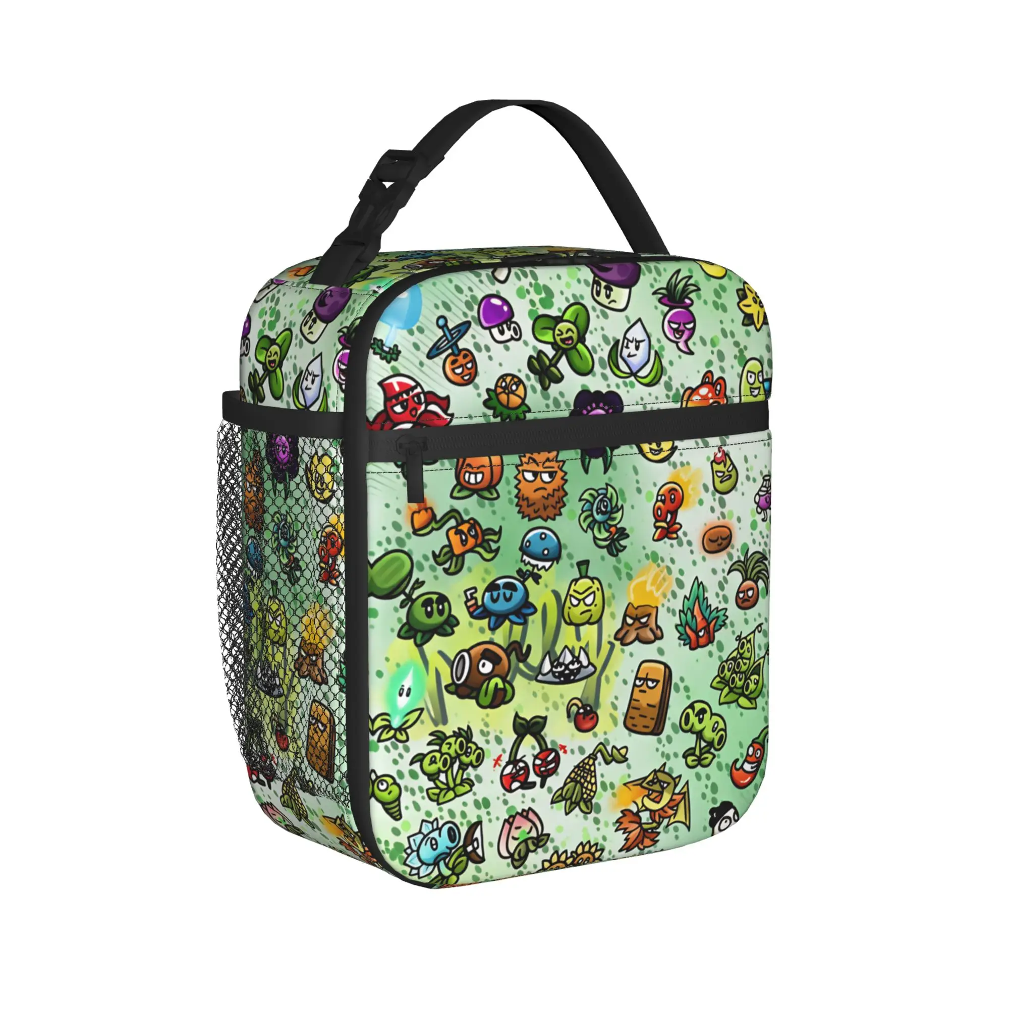 Plants Vs Zombies Doodle Lunch Bag For Unisex  Custom Lunch Box Fashion Office Cooler Bag Convenient Oxford Tote Food Bags