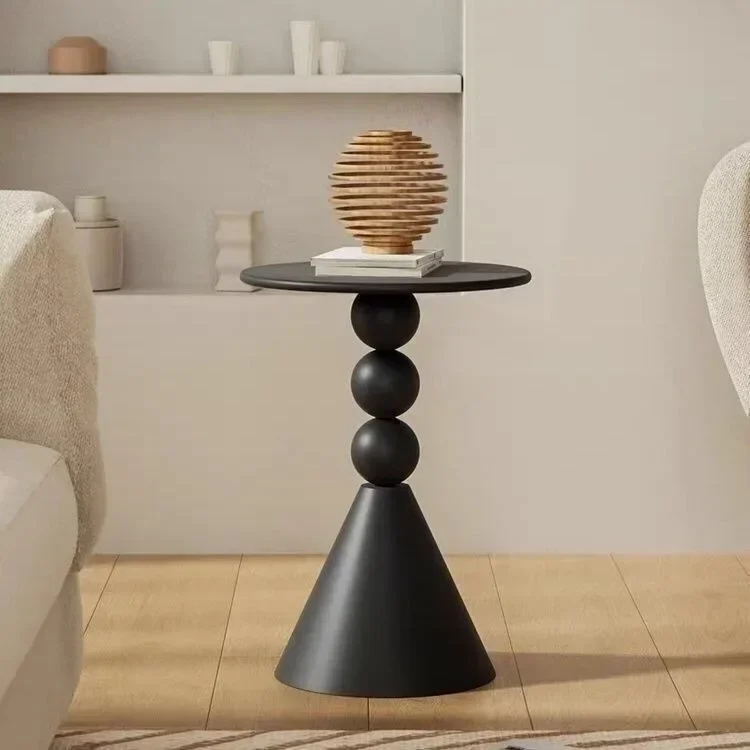 

Cream Sandy Hair Edge Bedroom Round Table Small Coffee Table Minimalist Bedside Table American Style Living Room Furniture