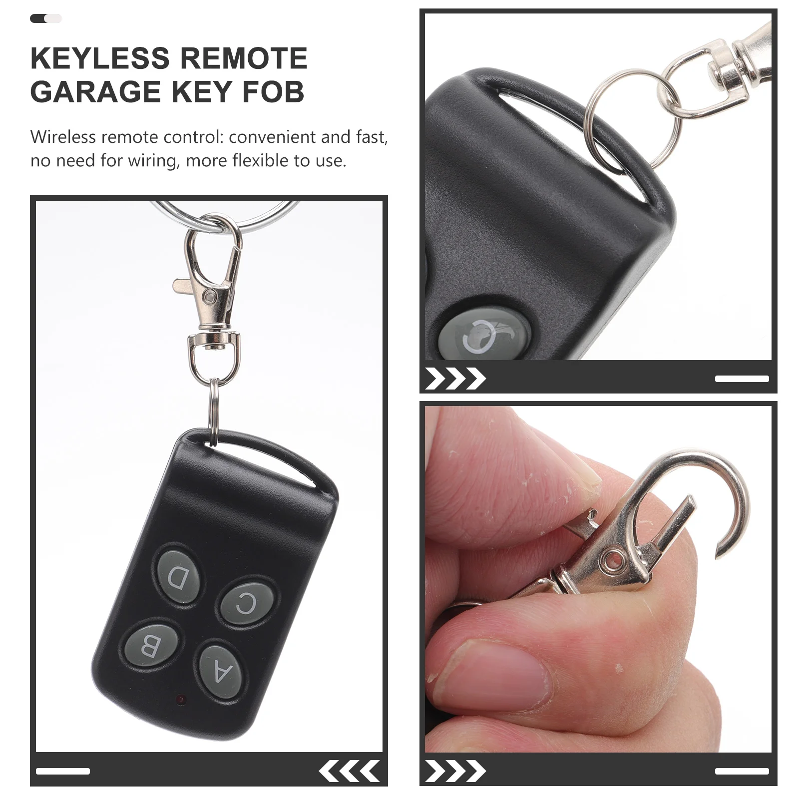 433 Remote Control Electric Door Controller 4-Button Mini Key Chain Fob Mhz Batteries Learning Code