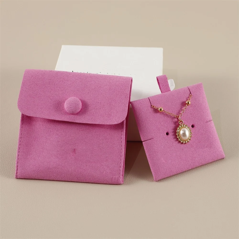 Velvet Gift Bracelet Bag Jewelry Packaging Bag Snap Fastener Superior Purses Bracelet Necklace Earrings Rings Storage Bag