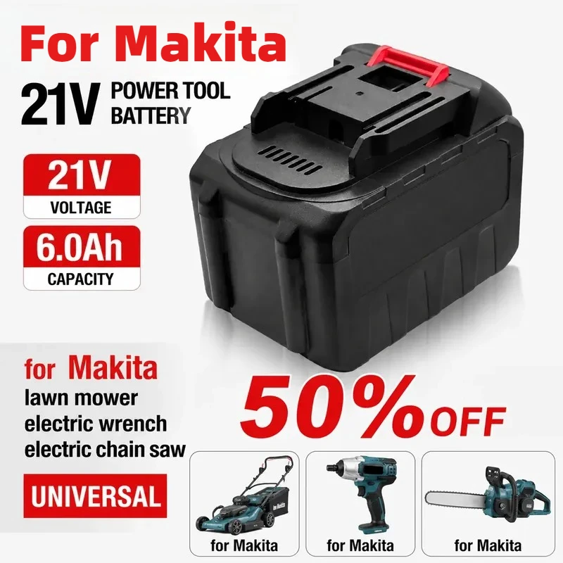 21V 6000mAh Replacement Lithium Battery for Makita Power Tools Lawn Mowers Cordless Impact Wrenches and Chain Saws