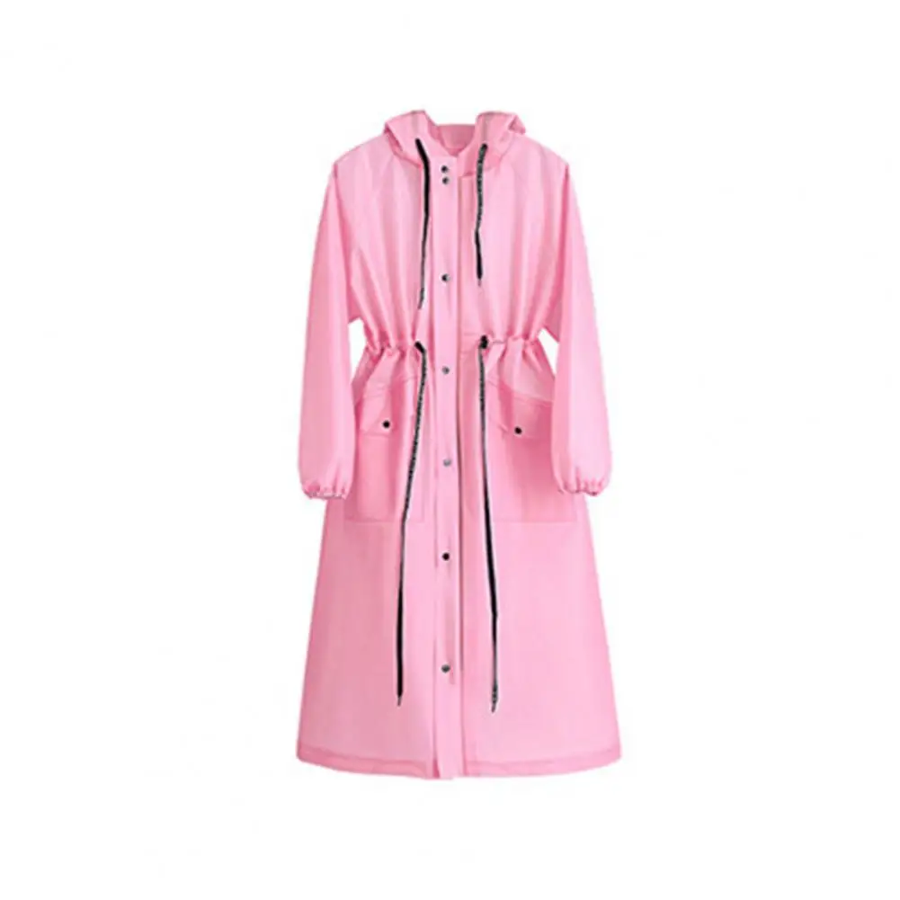 Outdoor Rain Gear Waterproof Hooded Raincoat Reusable Long Rain Jacket Portable Outdoor Hiking Poncho for Men Women Rainproof