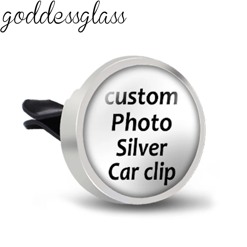 Personalized Photo Custom 5 colors DIY Aromatherapy Car Decoration Clip Perfume Locket Clip Fittings Essential Oil Scent Gift